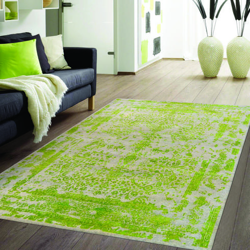 שטיח בגוון פסטל ירוק. צמר שטיחים יפים
