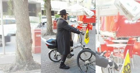 הרב מאיר אבוטבול על אופניו. "לא היססתי לרגע" | צילום: פרטי